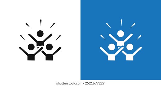 happy people icon Flat vector set outline