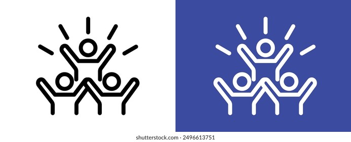 happy people icon logo sign set vector outline