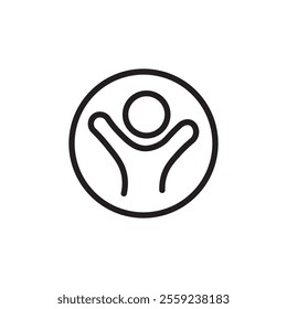 happy people icon Outline vector for web ui