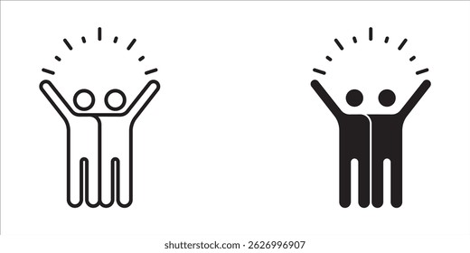 Happy people icon set, friends party, happy feeling, vector illustration on white background. For your website, logo, app, UI design. Vector illustration, isolated on white background.