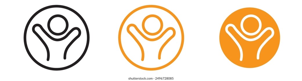 Happy People Icon Set Joyful Expressions Illustrations for Wellness and Community Projects