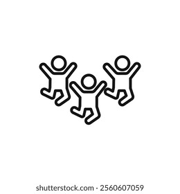 happy people icon vector line logo art