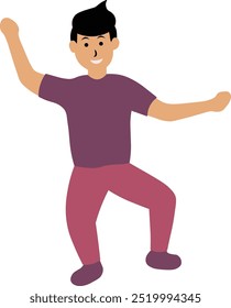 Happy People Jumping Character on White Background. Vector Illustration