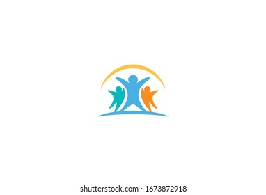 Happy people logo concept  design vector