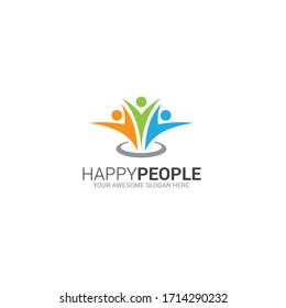 Happy People Logo Design Template