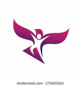 happy people logo, heaven vector logo