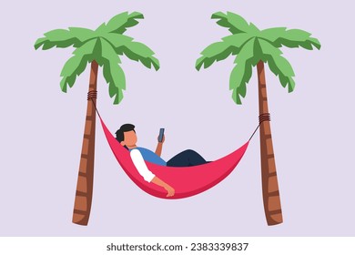 Happy people lying with pillows. Deep dream and bedtime concept. Colored flat vector illustration isolated.