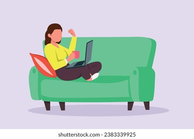 Happy people lying with pillows. Deep dream and bedtime concept. Colored flat vector illustration isolated.