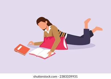 Happy people lying with pillows. Deep dream and bedtime concept. Colored flat vector illustration isolated.