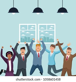 Happy people at office