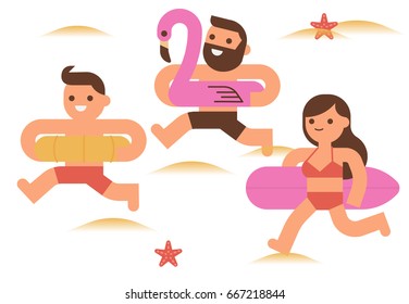 Happy people on the beach