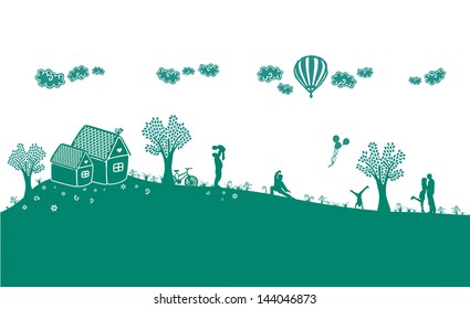Happy People Silhouette