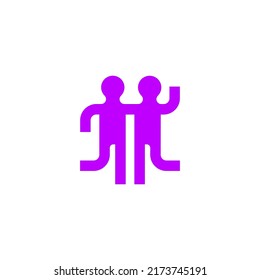happy people teamwork and community icon logo design vector template