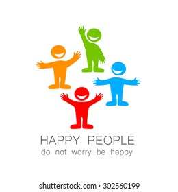 Gente feliz - marca de plantilla. La idea del logo social.