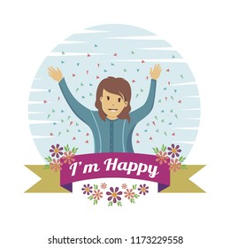Happy people vector design