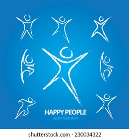 Happy people vector illustration
