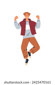 Happy people vector illustration. Celebration becomes way life for those who embrace happy people concept Enjoyment is cornerstone positive and carefree happy lifestyle Cute and active, happy people