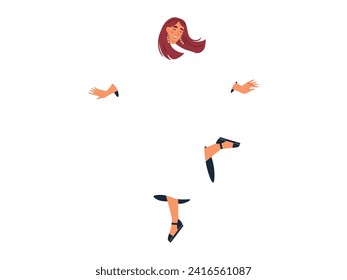 Happy people vector illustration. The happy people concept thrives on emotion being carefree and glad Positive and successful individuals celebrate each achievement with excitement