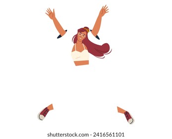 Happy people vector illustration. Winners embrace merry and joyful disposition, making life more enjoyable Funny and carefree, happy people know how to celebrate and enjoy life A cheerful character