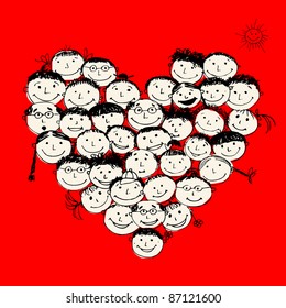 Happy peoples, heart shape for your design