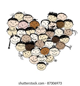 Happy peoples, heart shape for your design