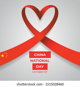 Happy People's Republic of China National Day Vector Design Template Illustration
