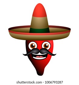 Happy pepper with hat vector illustration design