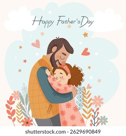 Happy Father’s Day. Perfect for greeting cards, posters, social‑media posts, blog headers, invitations and any project celebrating fathers or parent‑child love.