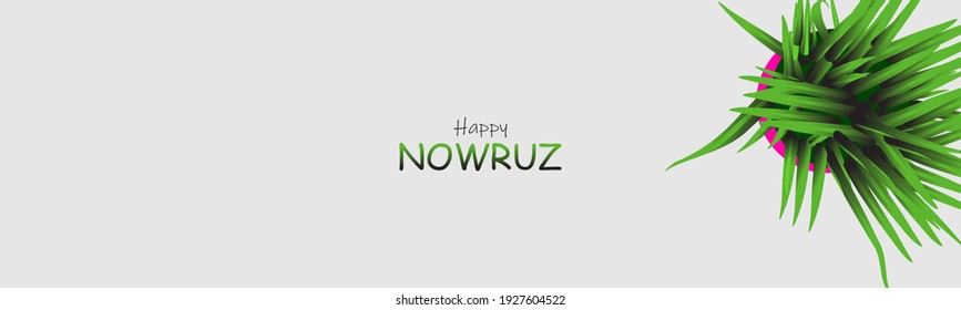 Happy Persian New Year (Nowruz) vector illustration. greeting card, poster and banner. Green wheat grass semeni.