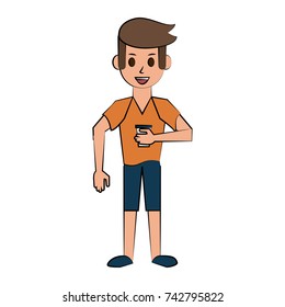happy person with coffee cup icon image 