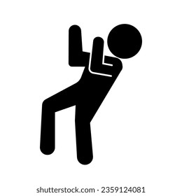 Happy person doing a fist pump. Vector.