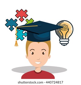 happy person graduating design, vector illustration eps10 graphic 