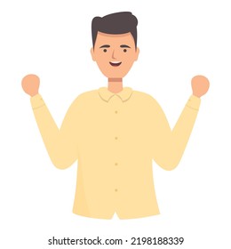 Happy person icon cartoon vector. People character. Strong active
