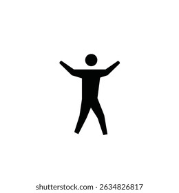 Happy person icon celebrating success achievement.