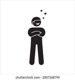 Happy person icon. Vector and glyph
