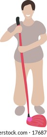 happy person with a mop
