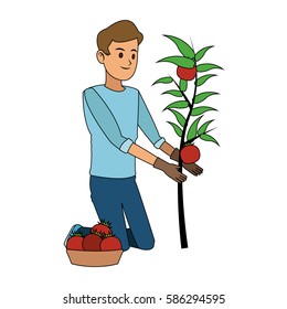 happy person with plant icon image 
