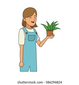 happy person with plant icon image 