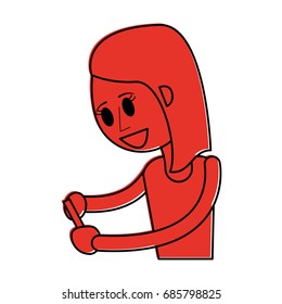 happy person using cellphone icon image 