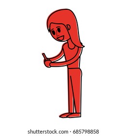 happy person using cellphone icon image 