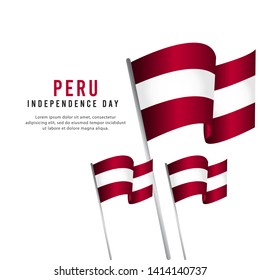 Happy Peru Independence Day Celebration Poster Vector Template Design Illustration