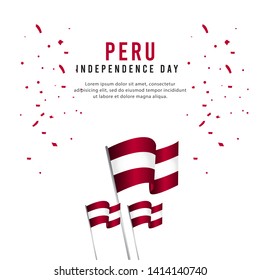 Happy Peru Independence Day Celebration Poster Vector Template Design Illustration