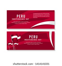 Happy Peru Independence Day Celebration Poster Vector Template Design Illustration