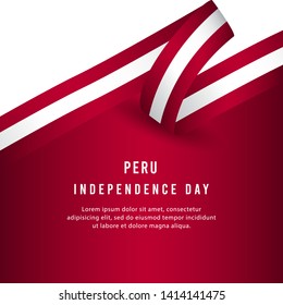 Feliz Día de la Independencia de Perú Ilustración de diseño de plantillas de vectores