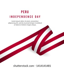 Happy Peru Independence Day Celebration Poster Vector Template Design Illustration