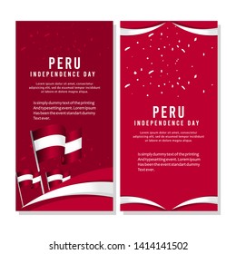 Happy Peru Independence Day Celebration Poster Vector Template Design Illustration