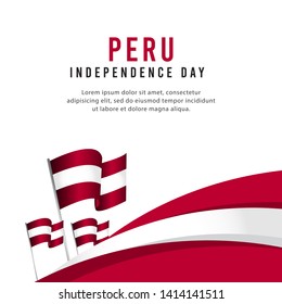 Happy Peru Independence Day Celebration Poster Vector Template Design Illustration
