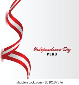 Happy Peru Independence Day Celebration Vector Template Design Illustration