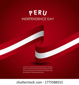 Happy Peru Independence Day Celebrations Vector Template Design Illustration