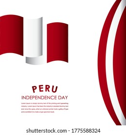 Happy Peru Independence Day Celebrations Vector Template Design Illustration